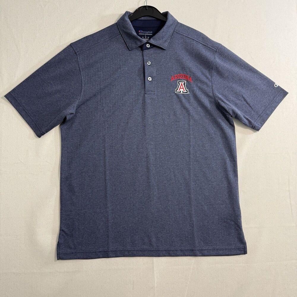 Champion Arizona Wildcats Polo Shirt Mens Large Blue NCAA Embroidered Golf